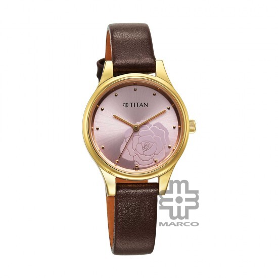 Titan Karishma 2679YL02 Pink Dial Leather Strap Quartz Women's Watch
