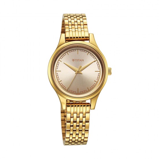 Titan Karishma 2679YM02 Gold Dial Stainless Steel Strap Quartz Women's Watch