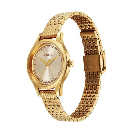 Titan Karishma 2679YM02 Gold Dial Stainless Steel Strap Quartz Women's Watch