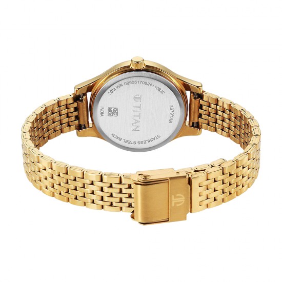 Titan Karishma 2679YM02 Gold Dial Stainless Steel Strap Quartz Women's Watch