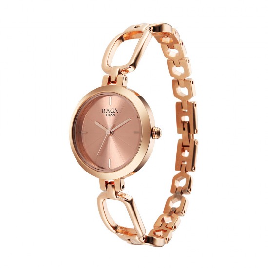 Titan Raga 2725WM01 Rose Gold Dial Metal Strap Quartz Women's Watch