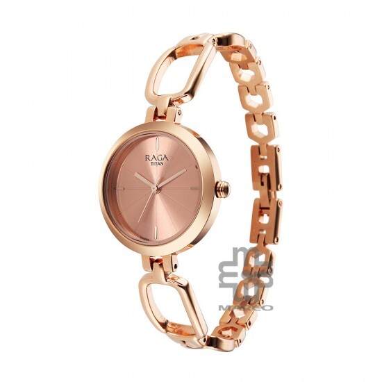 Titan Raga 2725WM01 Rose Gold Dial Metal Strap Quartz Women's Watch