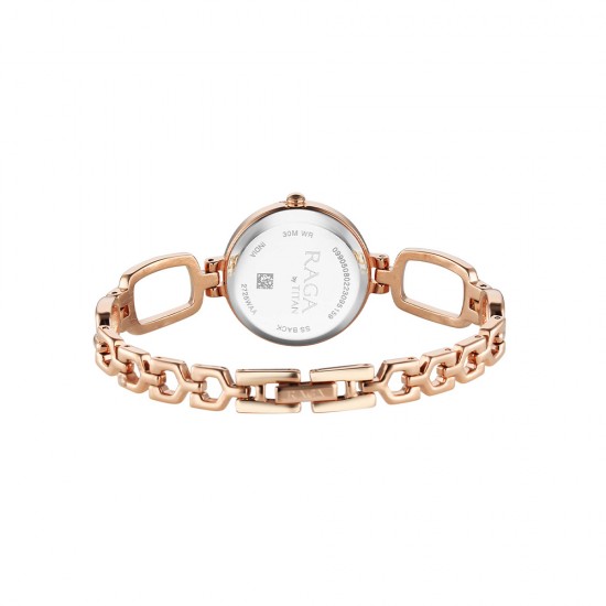 Titan Raga 2725WM01 Rose Gold Dial Metal Strap Quartz Women's Watch