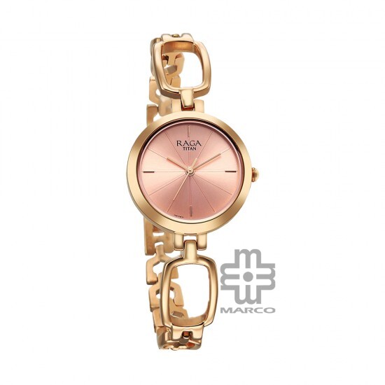 Titan Raga 2725WM02 Rose Gold Dial Metal Strap Women Watch