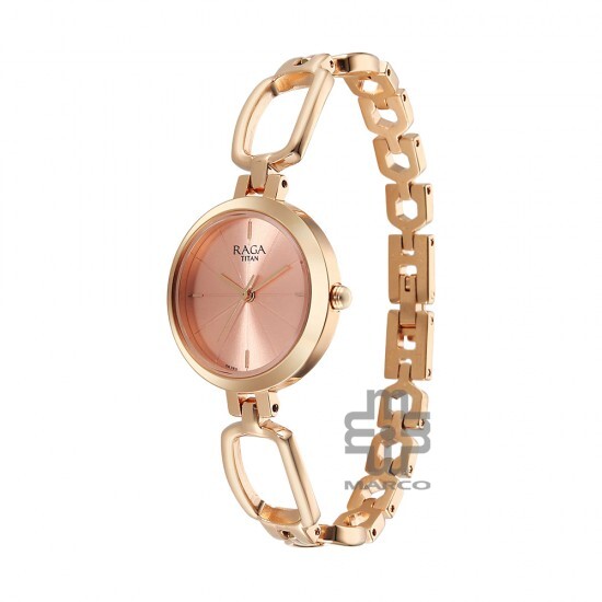 Titan Raga 2725WM02 Rose Gold Dial Metal Strap Women Watch