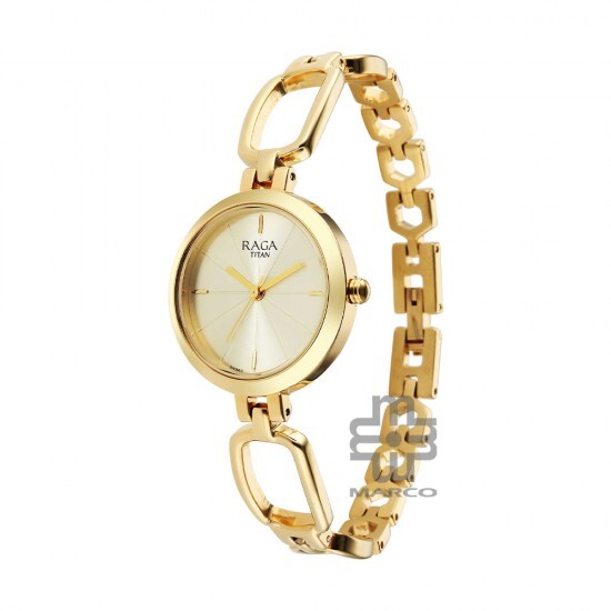 Titan Raga 2725YM01 Champagne Dial Metal Strap Quartz Women's Watch