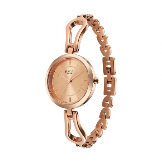 Titan Raga 2727WM01 Rose Gold Dial Metal Strap Quartz Women's Watch Titan Raga 2727WM01 Rose Gold Dial Metal Strap Quartz Women's Watch