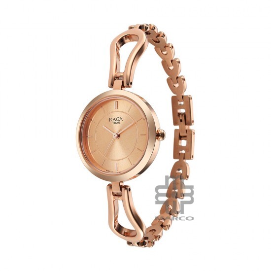 Titan Raga 2727WM01 Rose Gold Dial Metal Strap Quartz Women's Watch