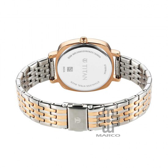 Titan Shaped Case 2730KM01 Silver Dial Metal Strap Quartz Women's Watch