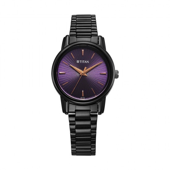 Titan Karishma 2760NM01 Purple Dial Stainless Steel Strap Quartz Women's Watch