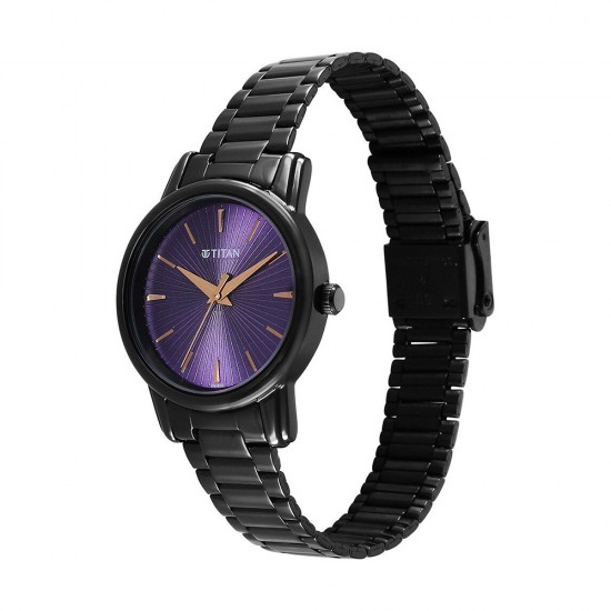 Titan Karishma 2760NM01 Purple Dial Stainless Steel Strap Quartz Women's Watch