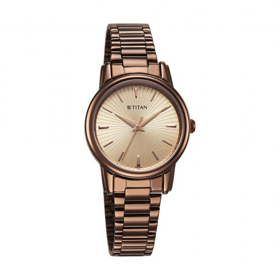 Titan Karishma 2760QM01 Beige Dial Stainless Steel Strap Quartz Women's Watch