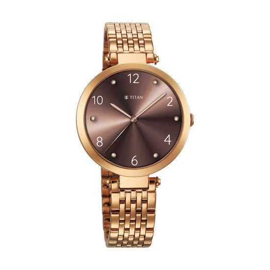 Titan Workwear 2783WM01 Brown Dial Stainless Steel Strap Quartz Women's Watch