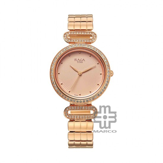 Titan Raga DEC Blaza 2796WM01 Rose Gold Dial Metal Strap Quartz Women's Watch