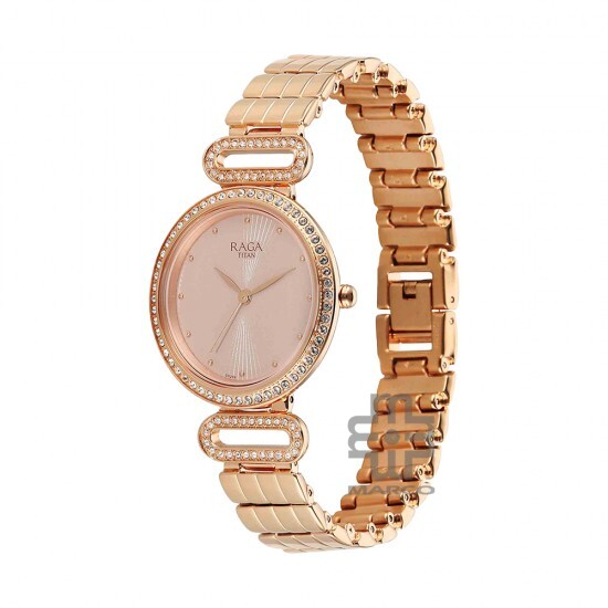 Titan Raga DEC Blaza 2796WM01 Rose Gold Dial Metal Strap Quartz Women's Watch