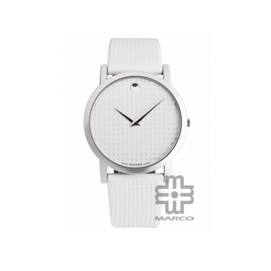 Movado 606019 White Leather Band Women Watch Movado 606019 White Leather Band Women Watch