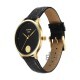 Sonata Gold 7153YL01 Black Dial Leather Strap Men Watch