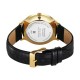 Sonata Gold 7153YL01 Black Dial Leather Strap Men Watch