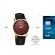 Sonata Eternia 77140YL02 Maroon Dial Leather Strap Men Watch