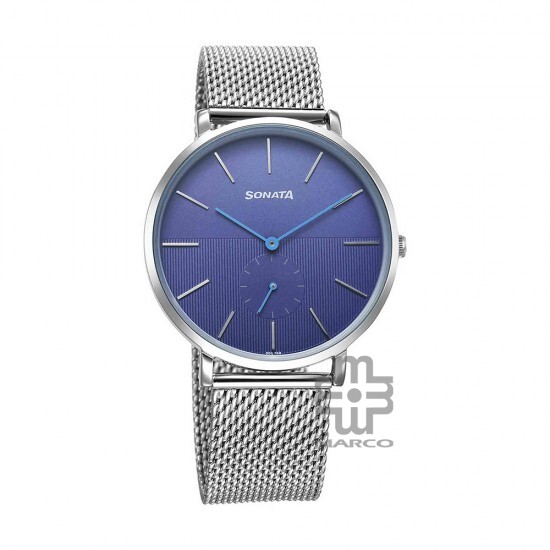 Sonata Ascent 77150SM04 Blue Dial Stainless Steel Strap Men Watch