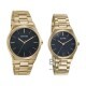 Sonata Wedding Edit 7716987088YM01 Black Dial Stainless Steel Strap for Couple