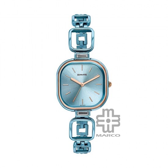 Sonata Colors of Earth 8186KM03 Blue Dial Metal Strap Women Watch