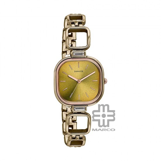 Sonata Colors of Earth 8186KM04 Brown Dial Metal Strap Women Watch