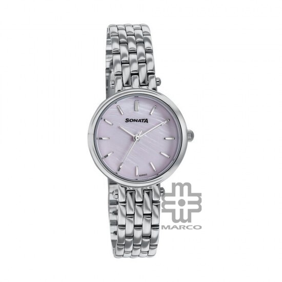 Sonata Wedding Edit 87082SM01 Pink Dial Stainless Steel Strap Women Watch