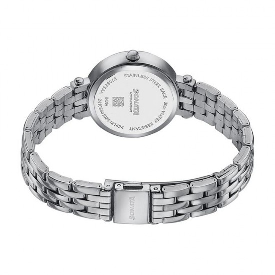 Sonata Wedding Edit 87082SM01 Pink Dial Stainless Steel Strap Women Watch