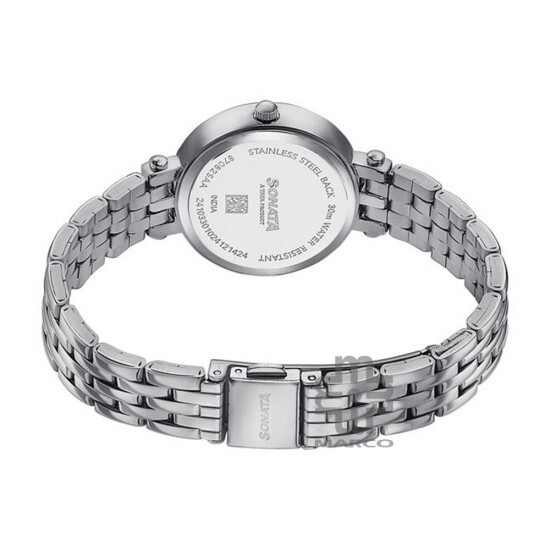 Sonata Wedding Edit 87082SM01 Pink Dial Stainless Steel Strap Women Watch