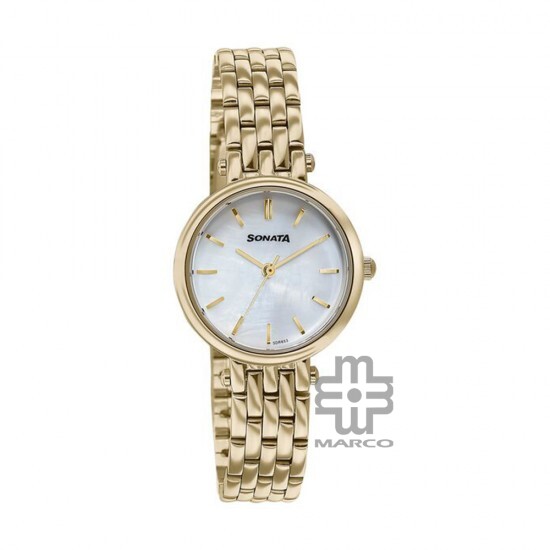 Sonata Wedding Edit 87082YM01 White Dial Stainless Steel Strap Women Watch