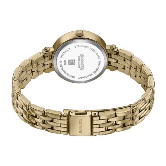 Sonata Wedding Edit 87082YM01 White Dial Stainless Steel Strap Women Watch