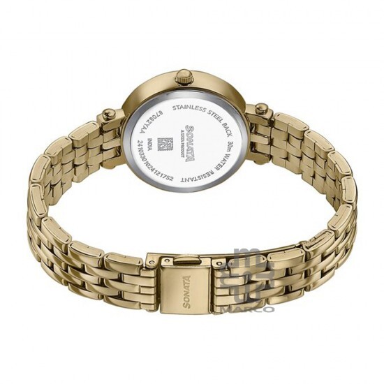 Sonata Wedding Edit 87082YM01 White Dial Stainless Steel Strap Women Watch