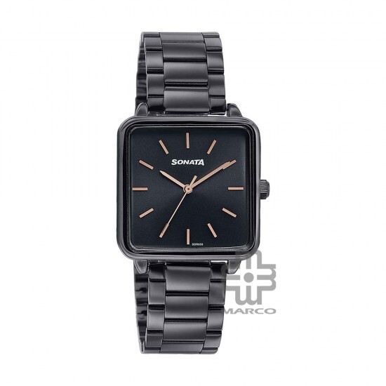 Sonata Wedding Edit 87084NM01 Black Dial Stainless Steel Strap Women Watch