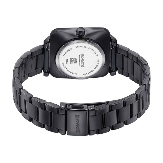 Sonata Wedding Edit 87084NM01 Black Dial Stainless Steel Strap Women Watch