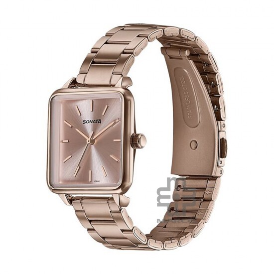 Sonata Wedding Edit 87084WM01 Pink Dial Stainless Steel Strap Women Watch