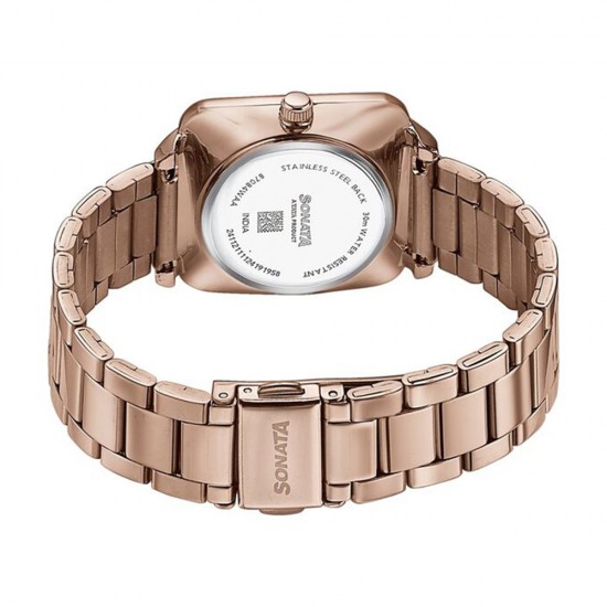 Sonata Wedding Edit 87084WM01 Pink Dial Stainless Steel Strap Women Watch