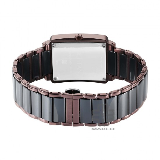 Titan Regalia Shaped Ceramic 90013KD06 Black Dial Steel & Ceramic Strap Men Watch