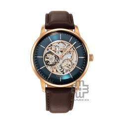 Titan Automatics 90110WL04 Green Dial Leather Strap Automatic Men's Watch