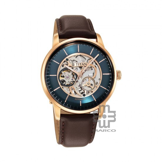 Titan Automatics 90110WL04 Green Dial Leather Strap Automatic Men's Watch