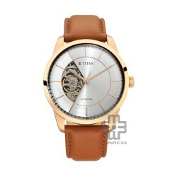 Titan Automatics 90126WL01 Silver Dial Leather Strap Automatic Men's Watch