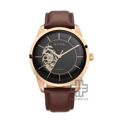Titan Automatics 90126WL02 Black Dial Leather Strap Automatic Men's Watch