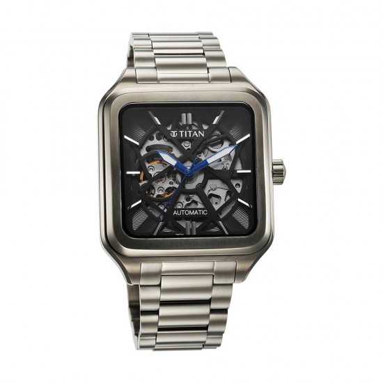 Titan Shaped Automatics 90162QM01 Black Dial Metal Strap Men's Watch Titan Shaped Automatics 90162QM01 Black Dial Metal Strap Men's Watch