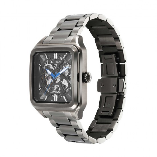 Titan Shaped Automatics 90162QM01 Black Dial Metal Strap Men's Watch Titan Shaped Automatics 90162QM01 Black Dial Metal Strap Men's Watch