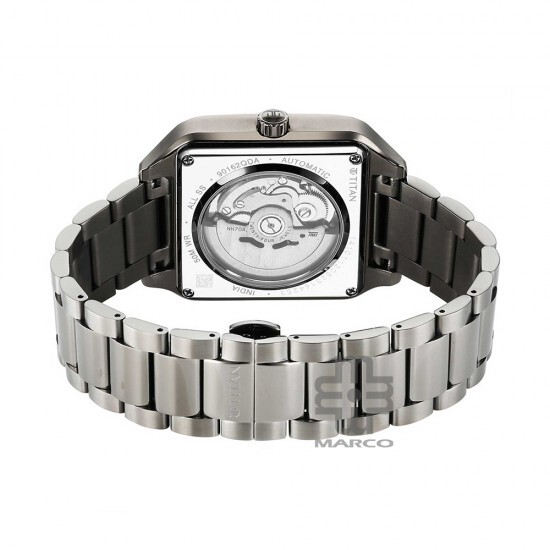 Titan Shaped Automatics 90162QM01 Black Dial Metal Strap Men's Watch