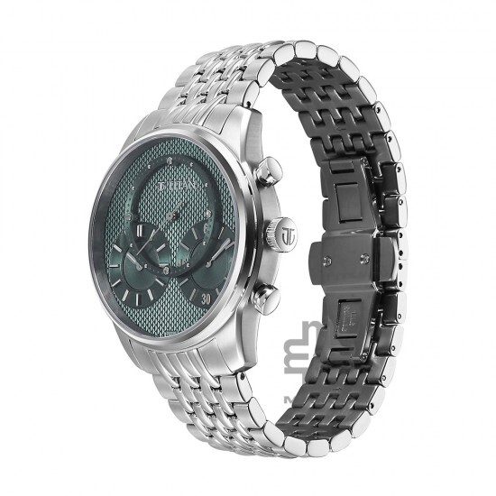 Titan Classique Micromotors 90179SM01 Green Dial Stainless Steel Strap Men Watch