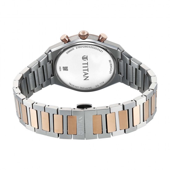 Titan Classique Micromotors 90180KM01 Silver Dial Stainless Steel Strap Men Watch