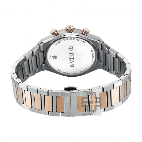 Titan Classique Micromotors 90180KM01 Silver Dial Stainless Steel Strap Men Watch