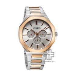 Titan Classic Slim Multifunction 90198KM01 Silver Dial Stainless Steel Strap Men Watch