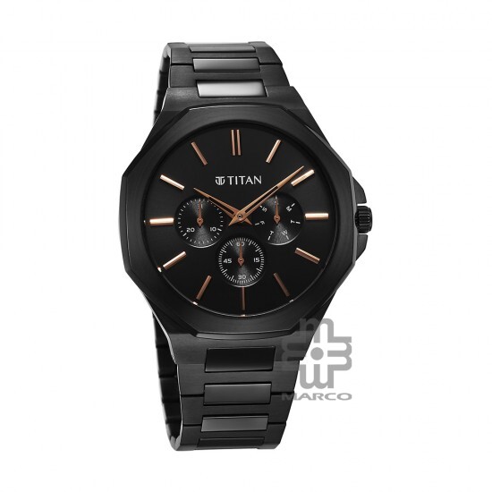 Titan Classic Slim Multifunction 90198NM01 Black Dial Stainless Steel Strap Men Watch Titan Classic Slim Multifunction 90198NM01 Black Dial Stainless Steel Strap Men Watch